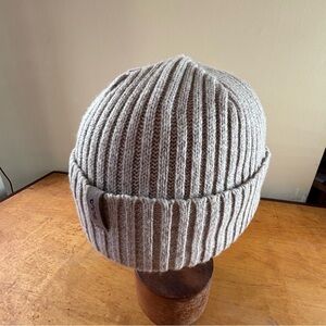 BULA Canada 50% merino wool knit cream roll up beanie winter hat